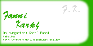 fanni karpf business card